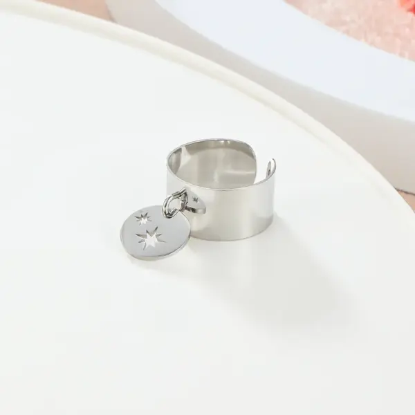 304 Stainless Steel Star PVD Coated 14K Gold Plated 18K Gold Plated Simple Style Classic Style Waterproof Non Tarnish Gold Charm Rings