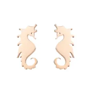 Seahorse Ear Studs / Rose Gold