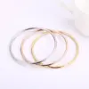 Wholesale PVD Coated 18K Gold Plated Rose Gold Plated Real Gold Plated Solid Color Titanium Steel Simple Style Waterproof Non Tarnish 304 Stainless Steel Bangle