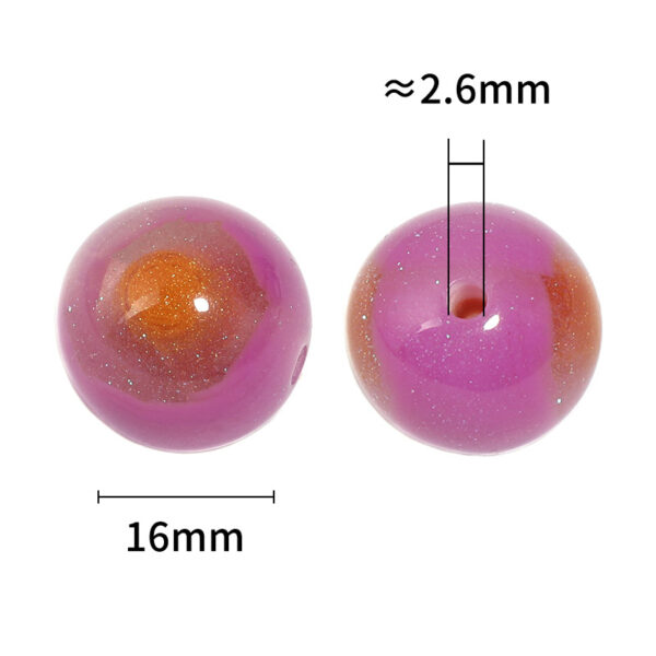 Wholesale 16mm Aurora Xinghe resin round beads loose beads diy beaded pen accessories mobile phone chain keychain beads