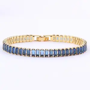 Square Buckle Bracelet Sapphire Blue / 18K