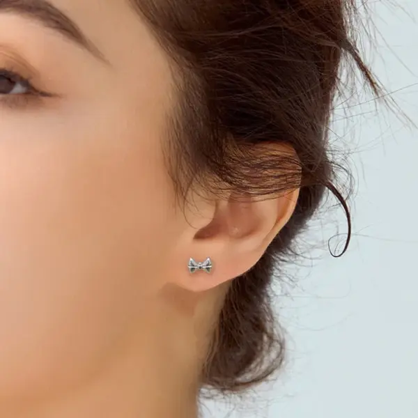 Wholesale New Multi-Style Mini Titanium Steel Earrings Women's Fresh Color Non-Fading Versatile Ear Jewelry Heart Crown Butterfly Knot