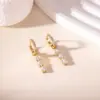 Wholesale Ion Plating (IP) 16K Gold Platinum Real Gold Plated Water Droplets 304 Stainless Steel Sexy Streetwear Waterproof Non Tarnish Drop Earrings