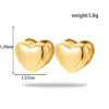 Wholesale PVD Coated Round Heart Shape 304 Stainless Steel Simple Style Waterproof Non Tarnish Earrings