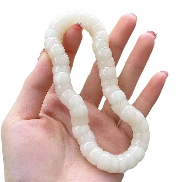 Wholesale Natural white jade bodhi root pig large intestine hand string around the finger of soft Buddha beads Wen play rosary beads tremble with wholesale price