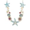 Wholesale European and American style cross-border blue three-dimensional starfish necklace niche design personality shell beach clavicle chain jewelry