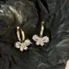 Wholesale 1 Pair Sweet Butterfly Copper Plating Zircon Drop Earrings