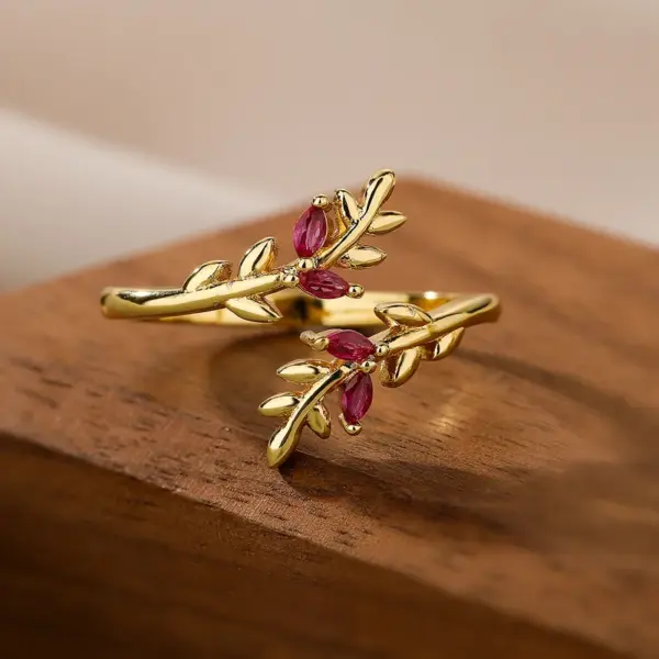 Wholesale Simple Style Geometric Color Block Copper 18k Gold Plated Zircon Open Rings In Bulk
