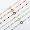 Wholesale Cute Sweet Flower 304 Stainless Steel Bracelets In Bulk