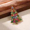 Wholesale Christmas brooch with rhinestones and oil-drop alloy, high-grade brooch.