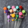Wholesale Random 100pcs 10M integrated flower dust plug straw accessories