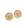 Wholesale PVD Coated Real Gold Plated Round Heart Shape 304 Stainless Steel Elegant Waterproof Non Tarnish Ear Studs