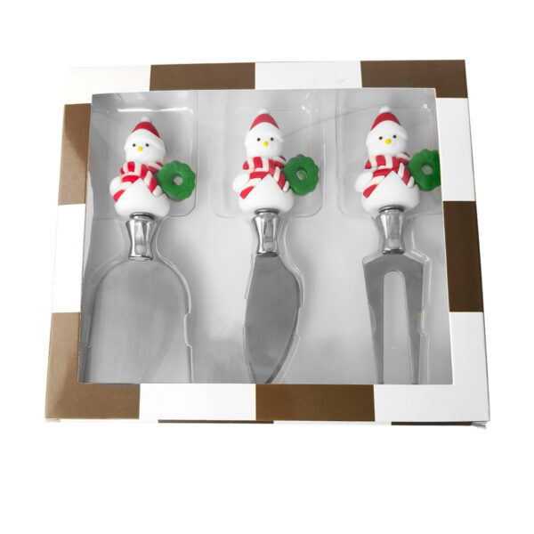Wholesale Cute Christmas Snowman Stainless Steel Knife and Fork Meal