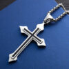 Wholesale Ebay AliExpress Hot Supply Stainless Steel Necklace Classic Cross Pendant Couple Necklace