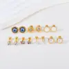 Wholesale 1 Pair Simple Style Geometric Eye Enamel Stainless Steel Ear Studs