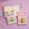 Wholesale Unzip Plush Notebook A5 Diary with Lock