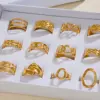 Wholesale PVD Coated 18K Gold Plated Oval Heart Shape 304 Stainless Steel Simple Style Waterproof Non Tarnish Open Rings