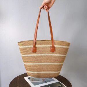 Khaki rice wide stripes / 42*28*13cm