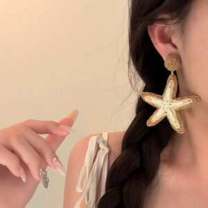 Brown starfish earrings