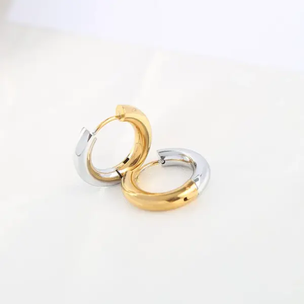 Wholesale 1 Piece Fashion Color Block Plating Stainless Steel Earrings