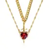 Wholesale Jewelry Casual Elegant Lady Geometric Heart Shape 304 Stainless Steel Copper Plating Necklace Cuban Link Chain Curb Chain Cable Chain