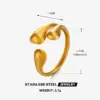 Ion Plating (IP) 18K Gold Plated Water Droplets Solid Color 304 Stainless Steel Simple Style Waterproof Non Tarnish Open Rings