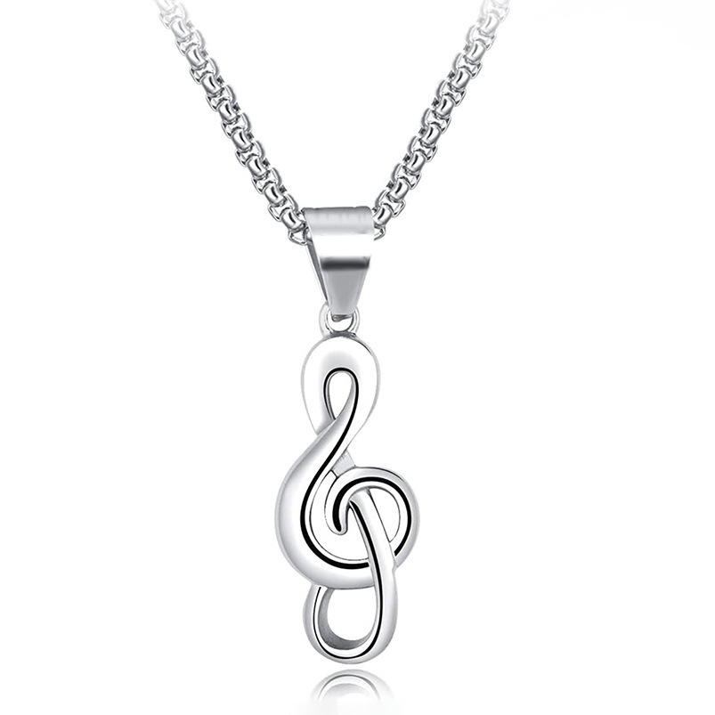 Wholesale Note titanium steel men's necklace stainless steel pendant does not fade European and American jewelry wholesale simple fashion jewelry