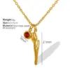 Wholesale 304 Stainless Steel Tulip PVD Coated Rhinestones 18K Gold Plated Real Gold Plated Elegant Simple Style Waterproof Non Tarnish Plating Inlay Cable Chain Gold Necklace
