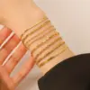 Hot-Selling Titanium Steel Bracelet For Women, Versatile Electroplated Non-Fading Gold Color Snake Bone Bracelet, Stainless Steel Bracelet