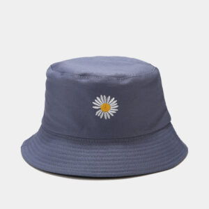 Pure cotton chrysanthemum fog blue black double-sided wear / M(56-58cm)