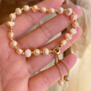 2 # bracelet-pink freshwater pearl