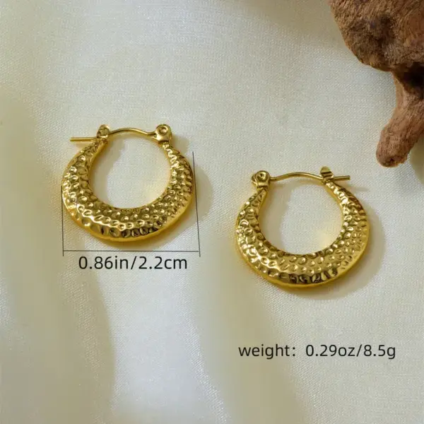 Electroplating 18K Gold Golden Plated Irregular 304 Stainless Steel Simple Style Hoop Earrings