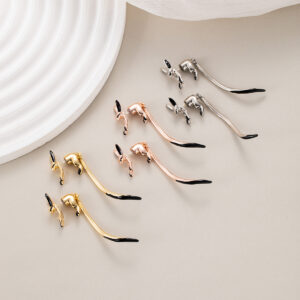 Wholesale Silver needle 2025 new fashion ear jewelry fashion earrings French creative temperament long tail small fox earrings jewelry