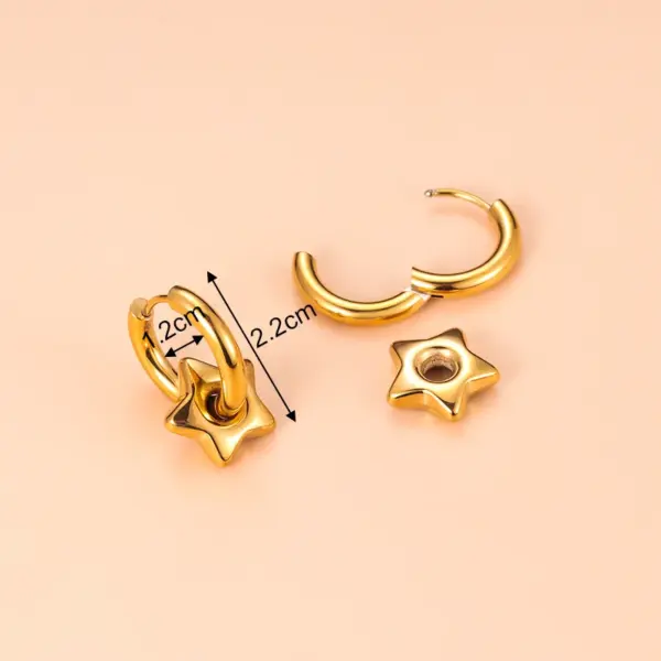 Wholesale Moon 304 Stainless Steel Stainless Steel Earrings
