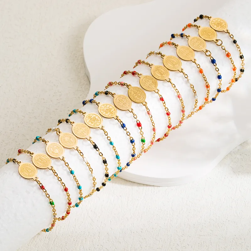 Wholesale Ethnic Style Virgin Mary 304 Stainless Steel Stainless Steel Bracelets In Bulk