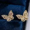 Wholesale 1 Pair Fashion Star Flower Butterfly Inlay Copper Zircon 18k Gold Plated Ear Studs