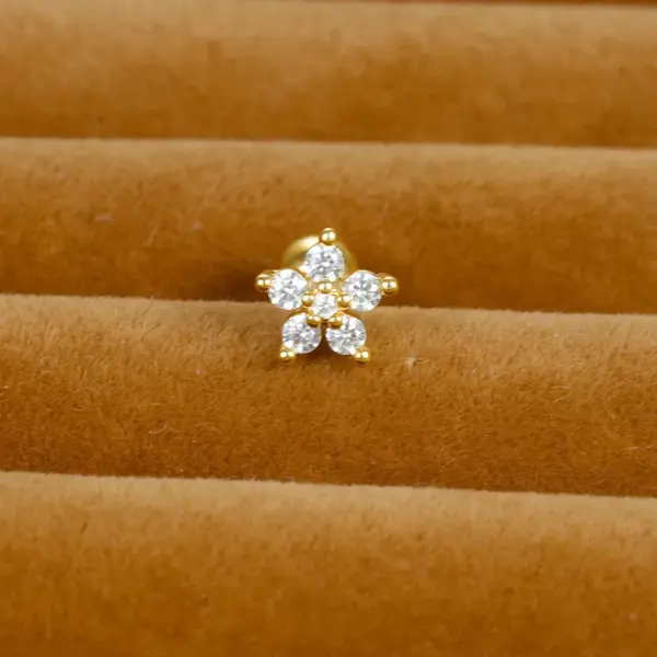 Wholesale 1 Piece Simple Style Star Heart Shape Crown Plating Inlay Stainless Steel Zircon Ear Studs