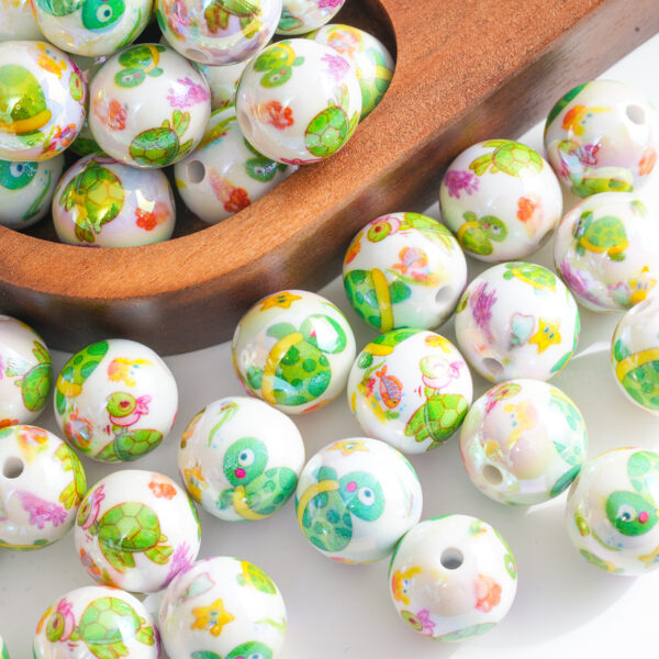 Wholesale Color coated ocean acrylic beads