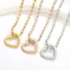 Wholesale PVD Coated 18K Gold Plated Heart Shape Stainless Steel Streetwear Waterproof Non Tarnish Bracelets Necklace