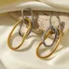 Wholesale 1 Pair Casual Irregular Polishing 304 Stainless Steel 18K Gold Plated Earrings