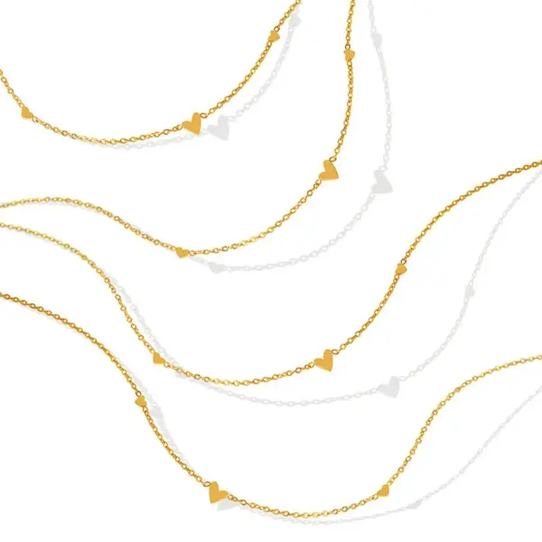 Wholesale Jewelry Simple Style Heart Shape 304 Stainless Steel 18K Gold Plated Plating Stainless Steel Necklaces