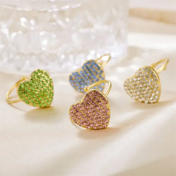 Wholesale PVD Coated 18K Gold Plated Real Gold Plated Heart Shape 304 Stainless Steel Vintage Style Waterproof Non Tarnish Open Rings