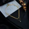 Wholesale PVD Coated 18K Gold Plated 304 Stainless Steel French Style Waterproof Non Tarnish 304 Stainless Steel Necklace