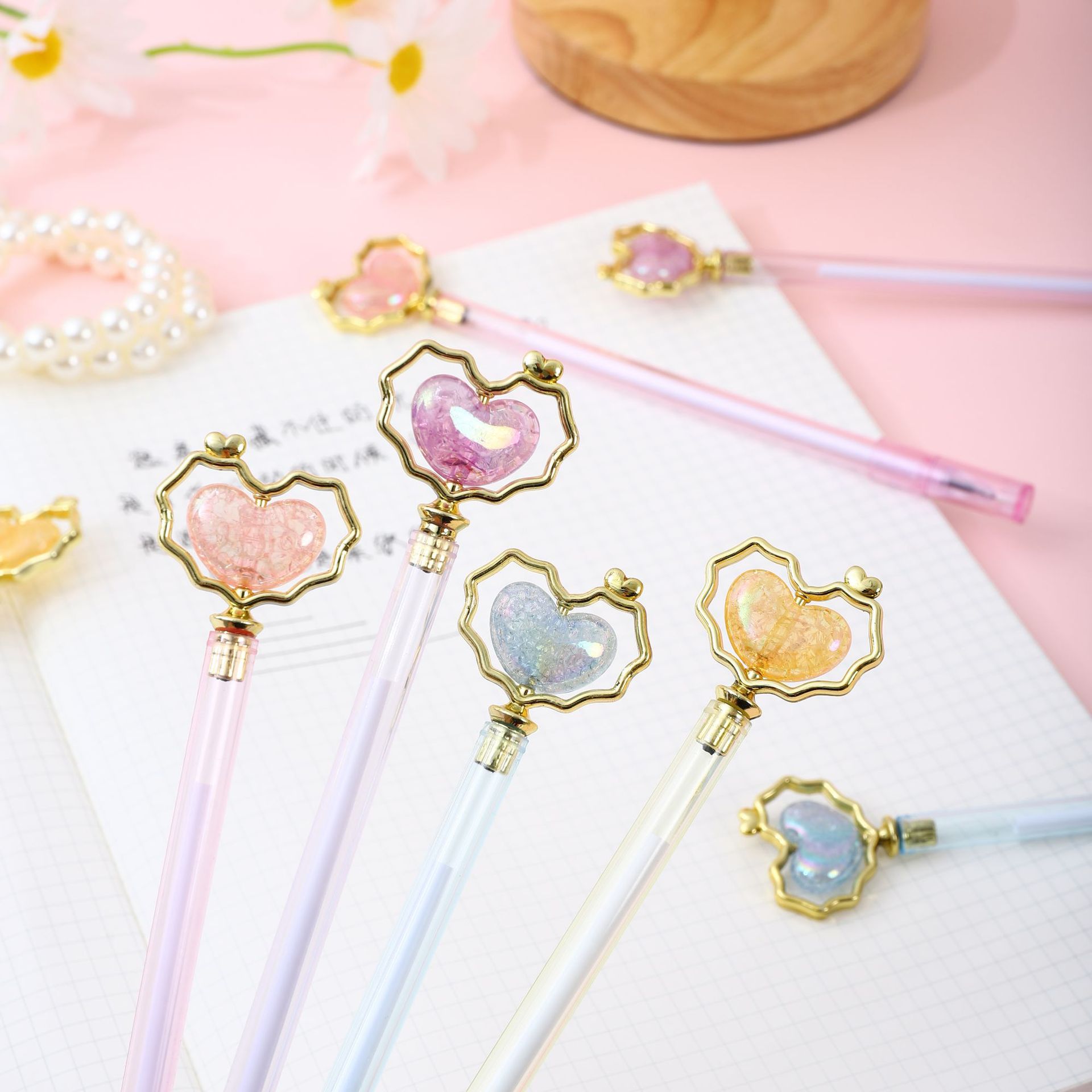 Wholesale Creative Korean style love beads gel pen cute high-looking shape gift pen signature pen student stationery 0.5