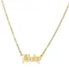 Wholesale 201 Stainless Steel 18K Gold Plated Fashion Korean Style Plating Letter Pendant Necklace
