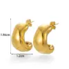 Wholesale PVD Coated Irregular Water Droplets 304 Stainless Steel Simple Style Waterproof Non Tarnish Earrings