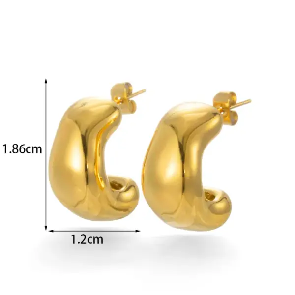 Wholesale PVD Coated Irregular Water Droplets 304 Stainless Steel Simple Style Waterproof Non Tarnish Earrings
