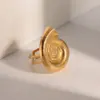 Wholesale Jewelry IG Style Simple Style Spiral 304 Stainless Steel 18K Gold Plated PVD Coated Open Rings