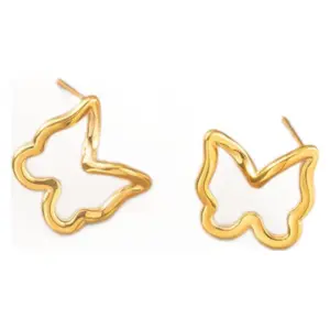 【XKE3208】Hollow Butterfly Earrings / Gold