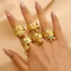 Wholesale 304 Stainless Steel Flower Ion Plating (IP) K Gold Plated Silver Plated IG Style Waterproof Non Tarnish Surgical Steel Hollow Out Open Rings